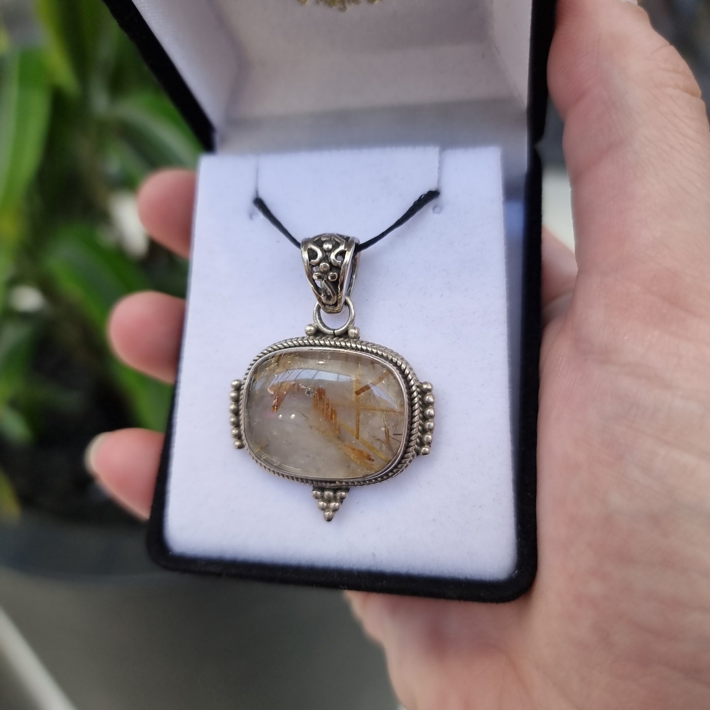 Rutilated quartz pendant - Rivendell Shop