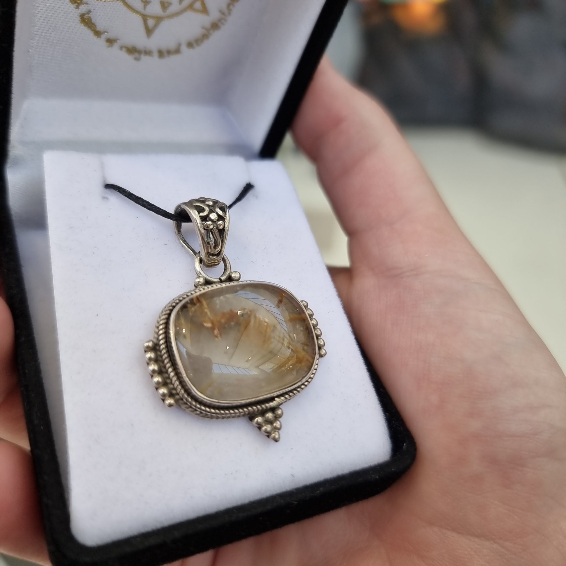 Rutilated quartz pendant - Rivendell Shop