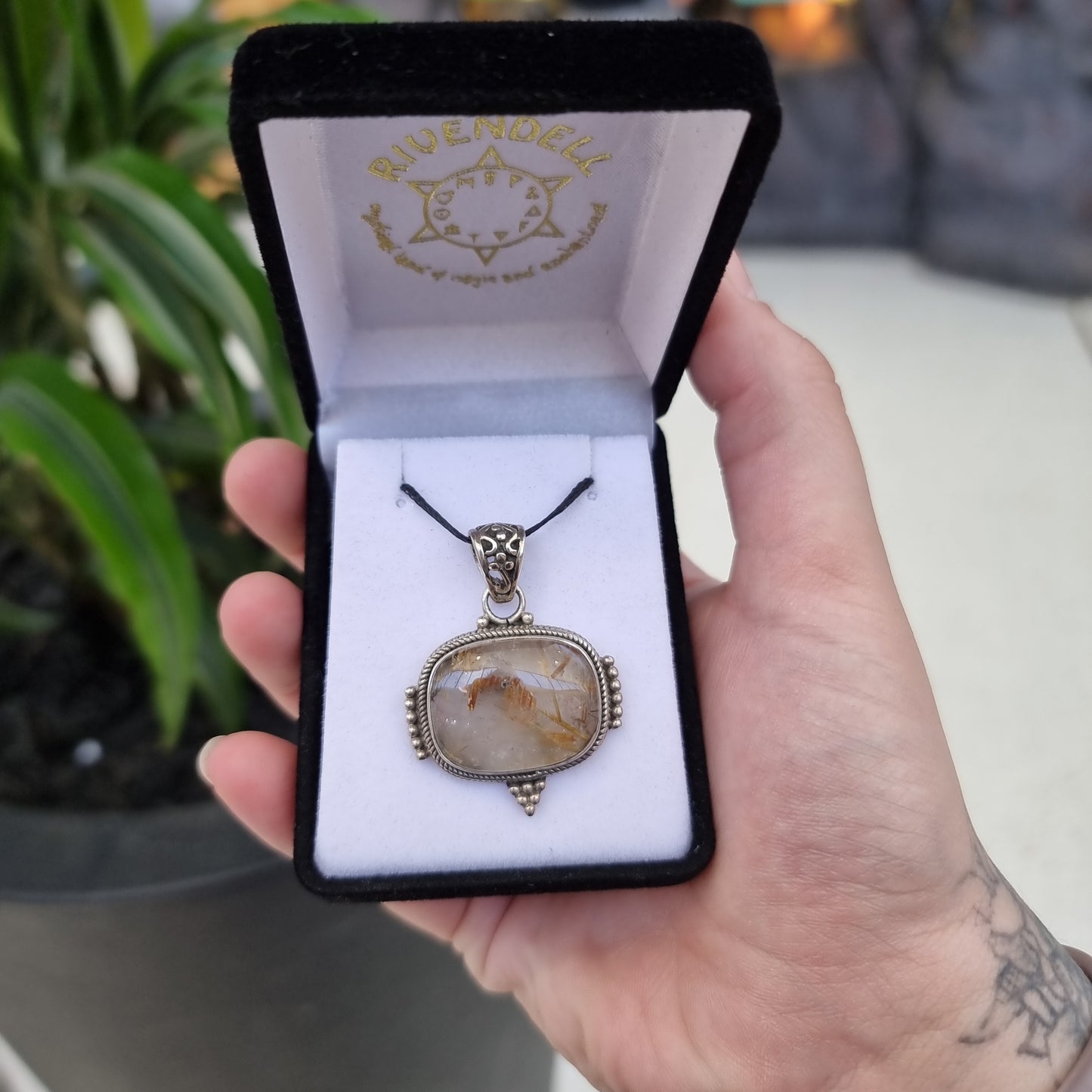 Rutilated quartz pendant - Rivendell Shop