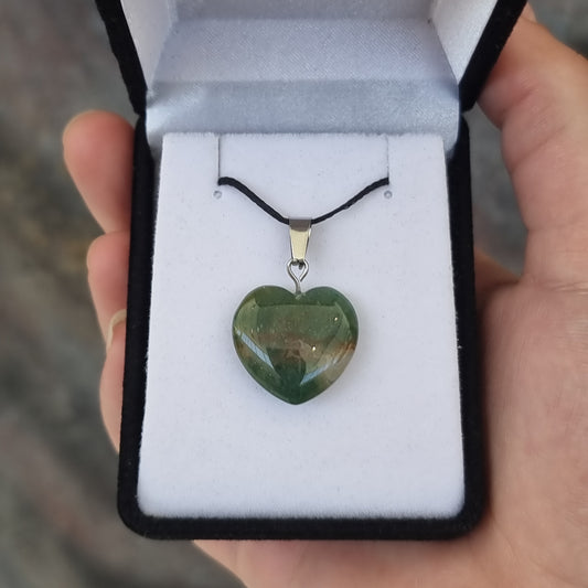 Indian Agate heart pendant - Rivendell Shop