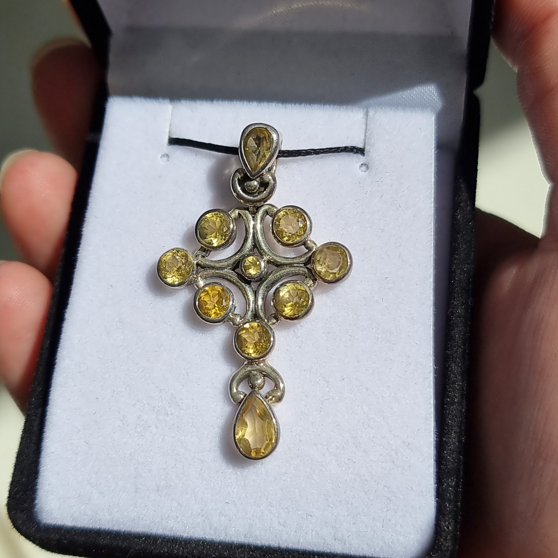 Citrine cross pendant - Rivendell Shop