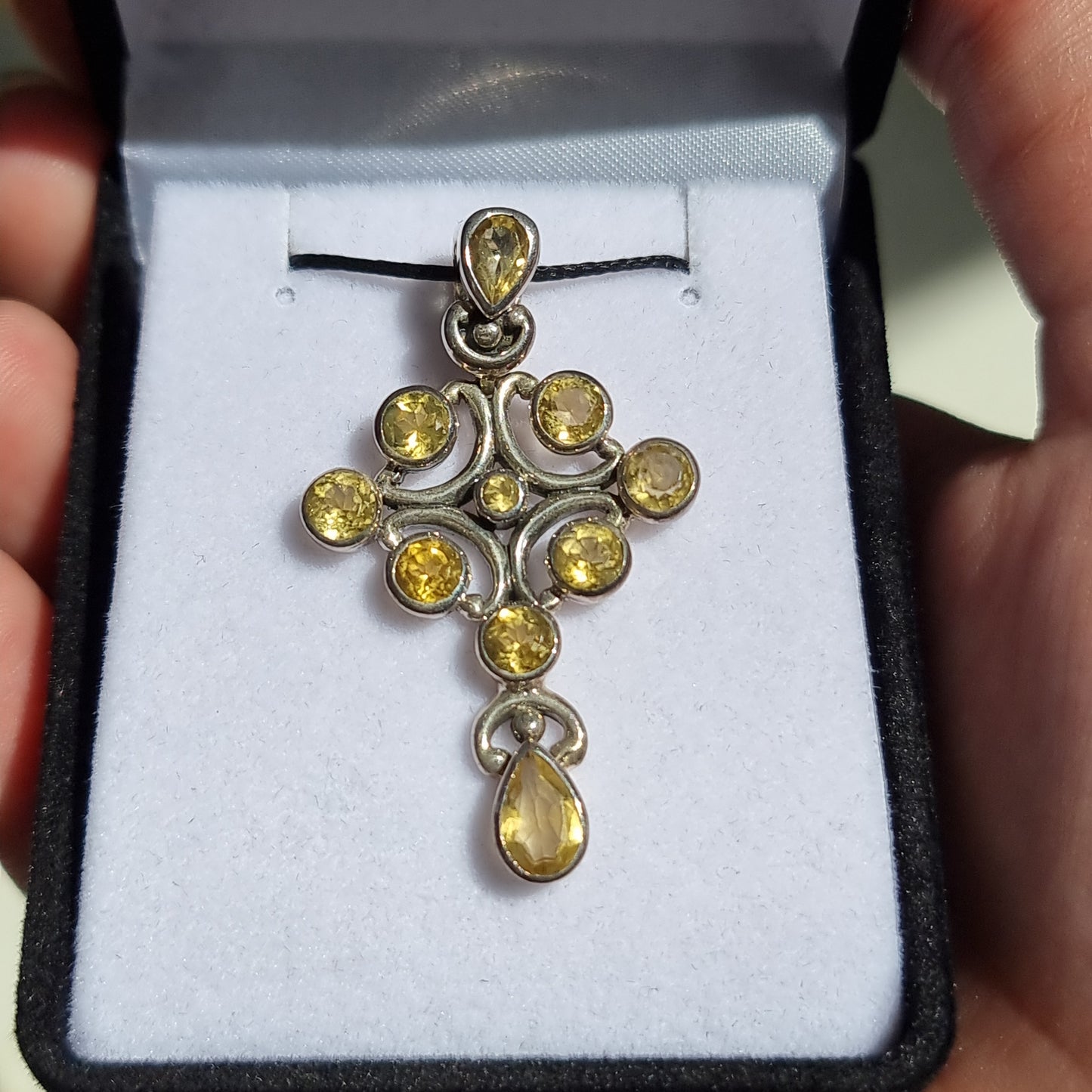 Citrine cross pendant - Rivendell Shop