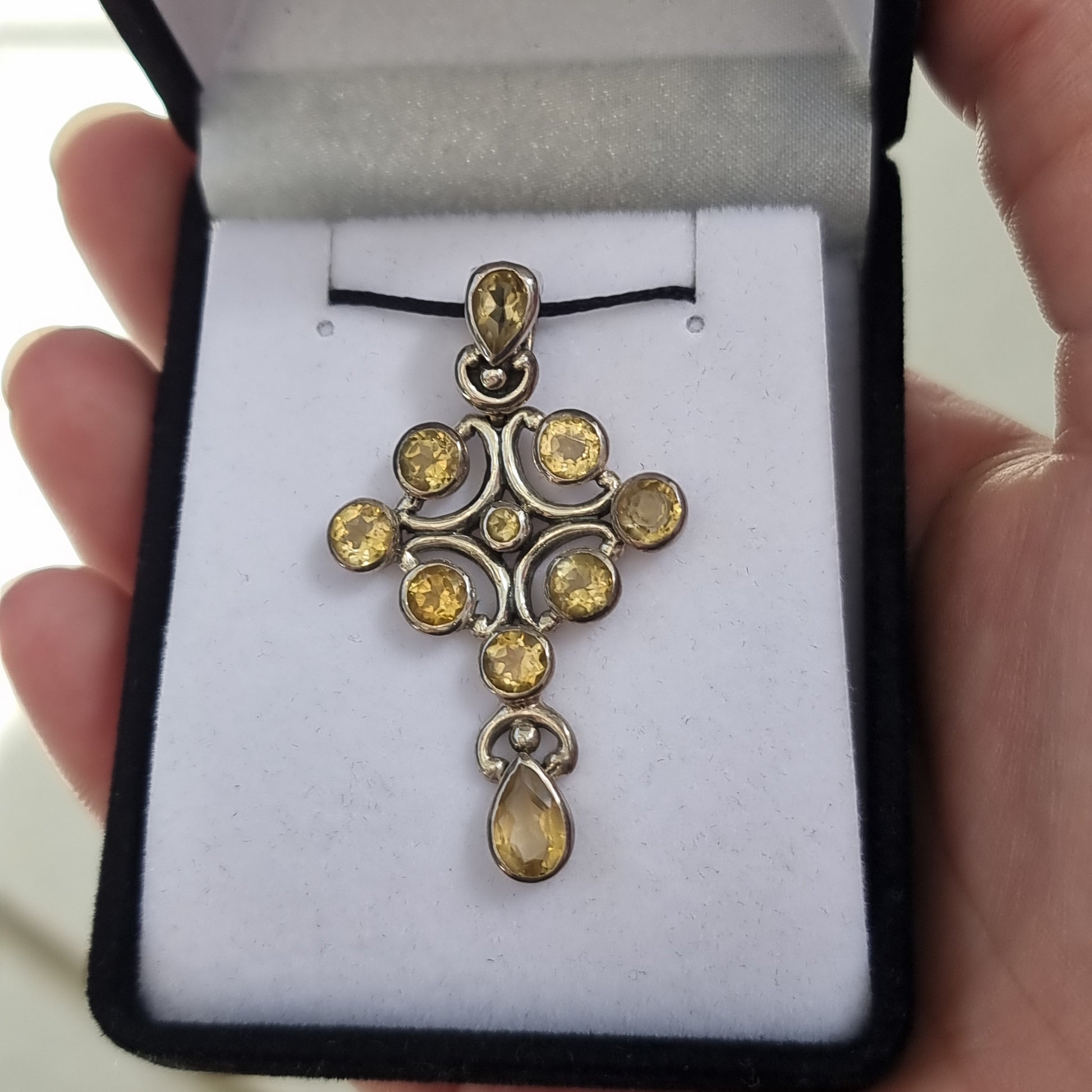 Citrine cross pendant - Rivendell Shop