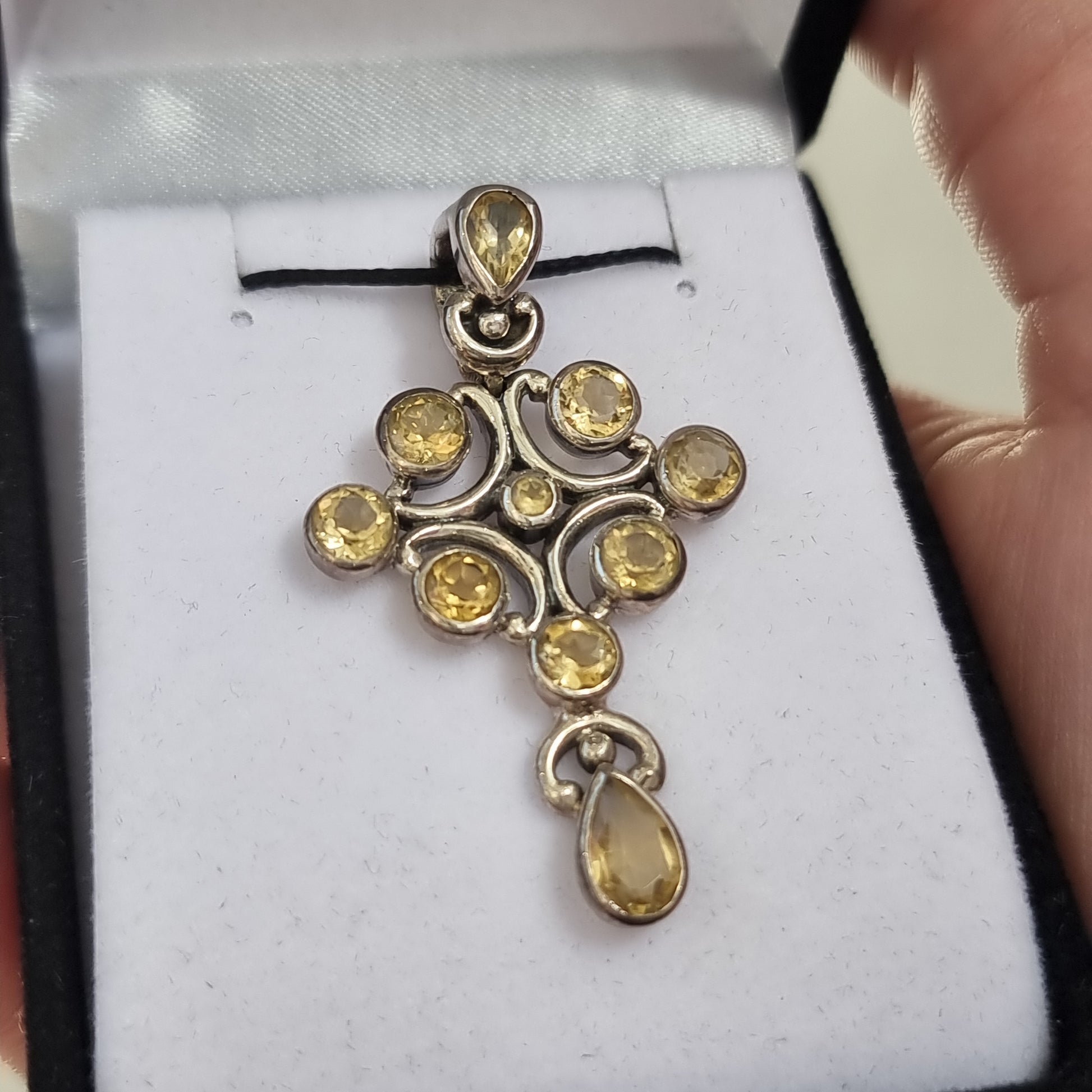 Citrine cross pendant - Rivendell Shop