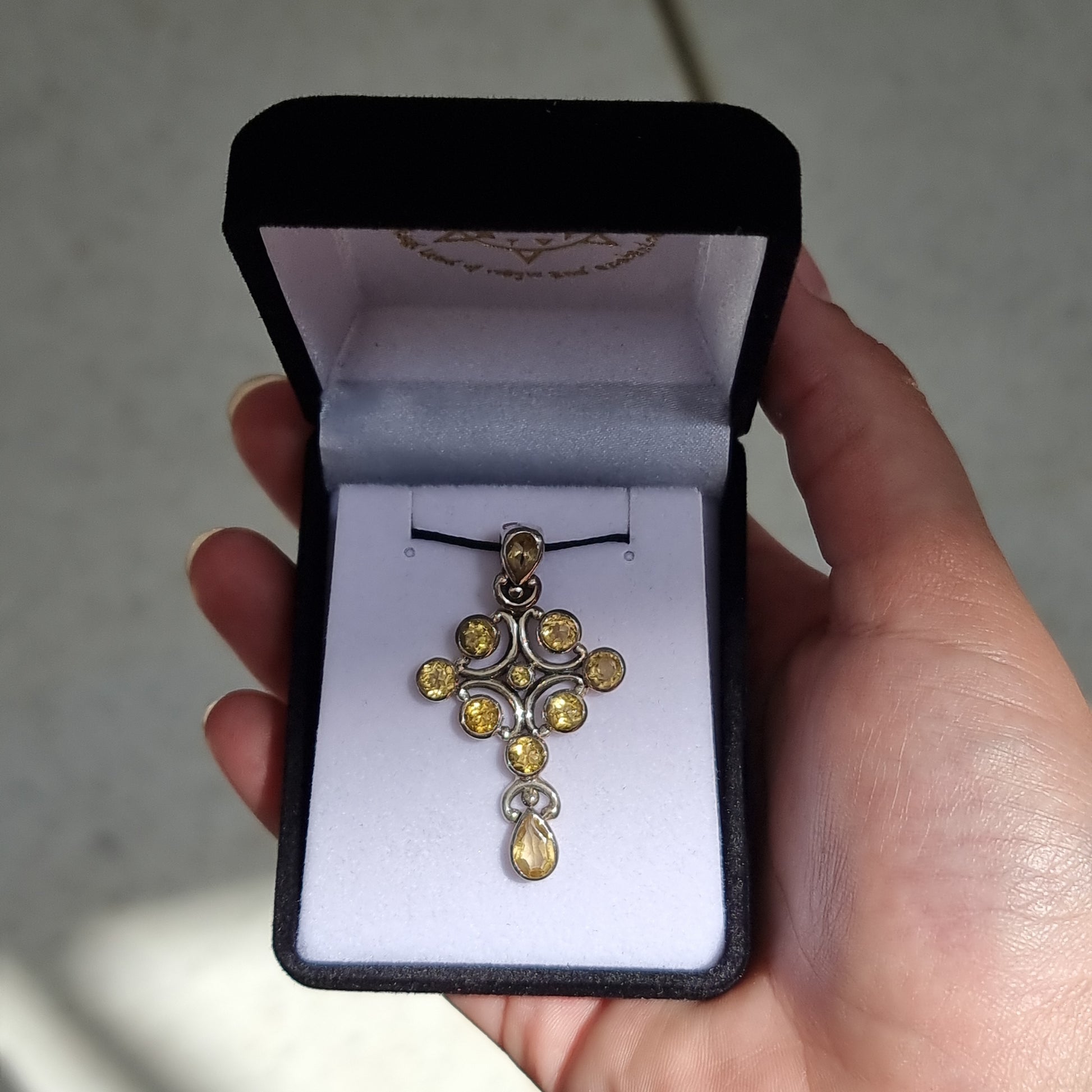 Citrine cross pendant - Rivendell Shop