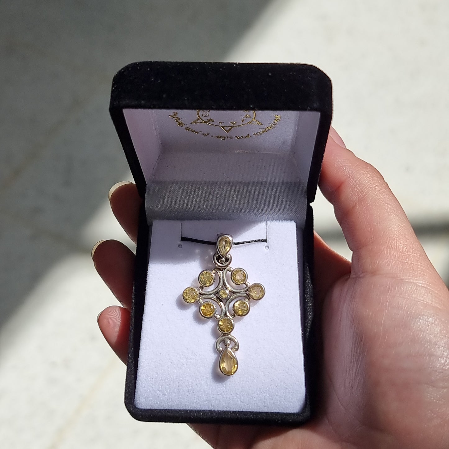 Citrine cross pendant - Rivendell Shop