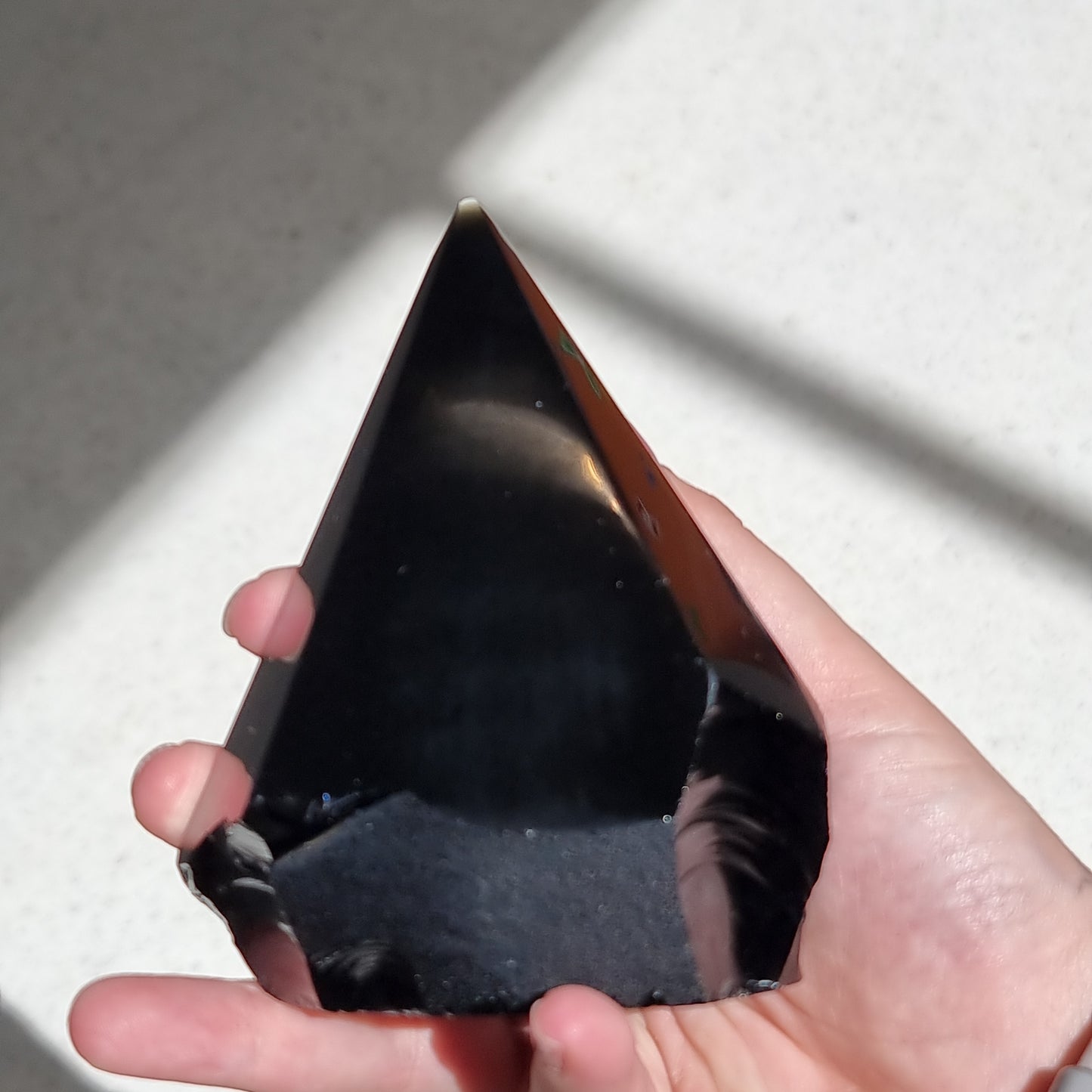 Black obsidian semi polished point - Rivendell Shop