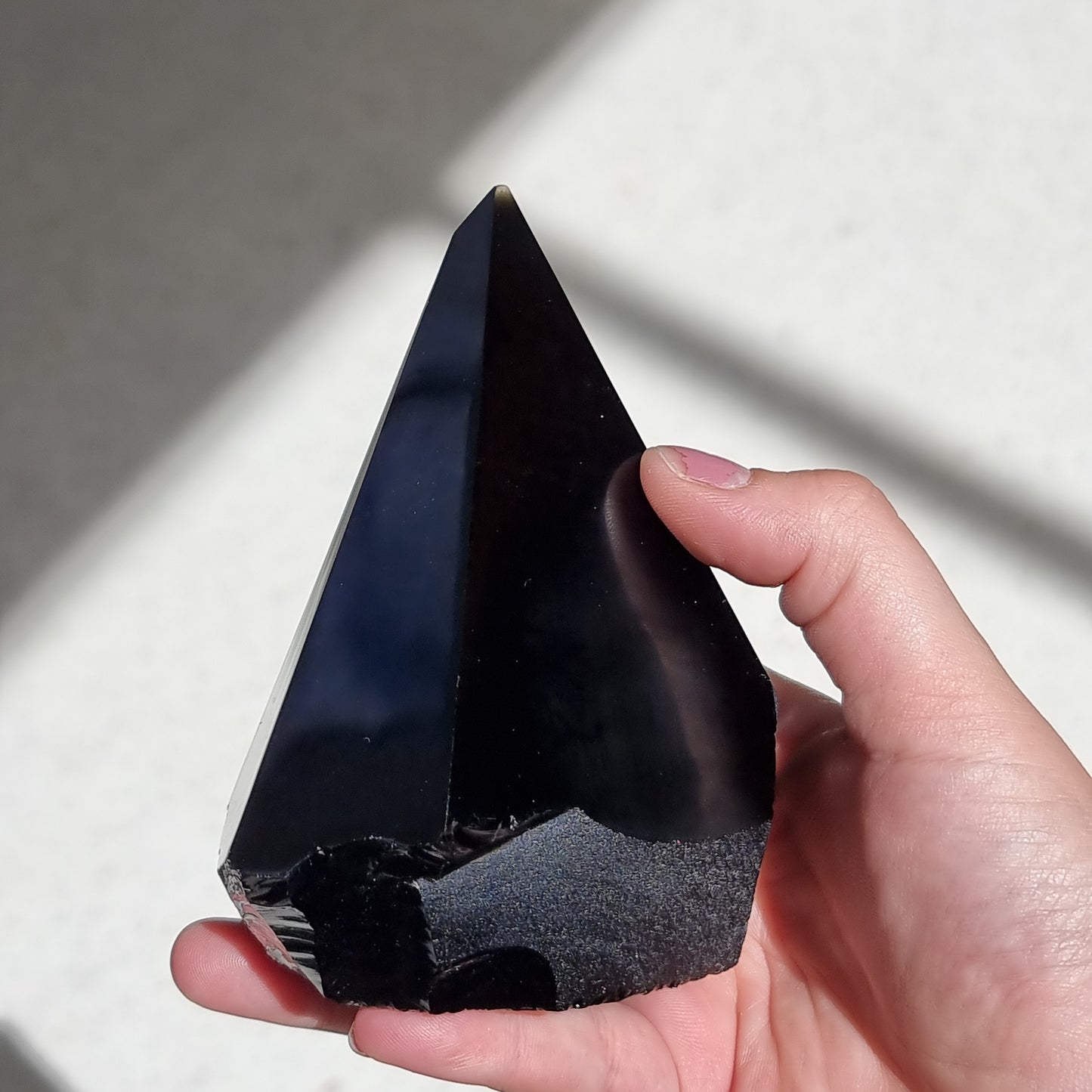 Black obsidian semi polished point - Rivendell Shop