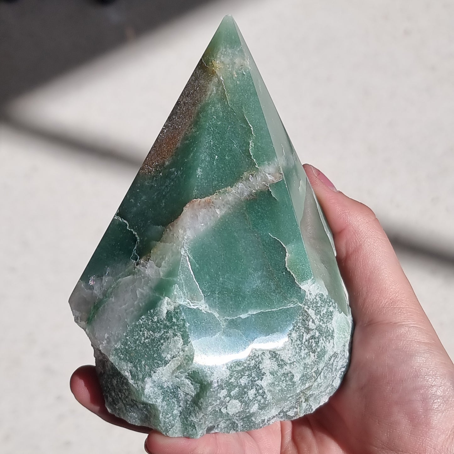 Green aventurine semi polished point - Rivendell Shop