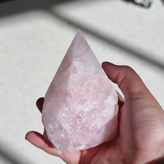 Rose quartz semi polished point - Rivendell Shop