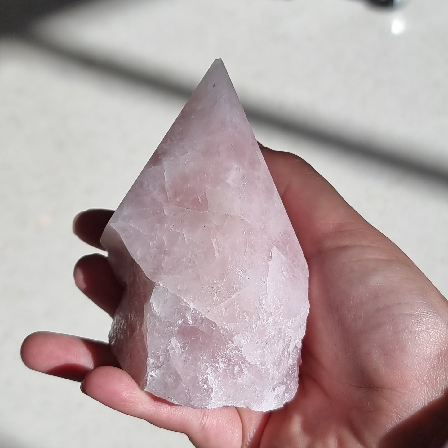 Rose quartz semi polished point - Rivendell Shop