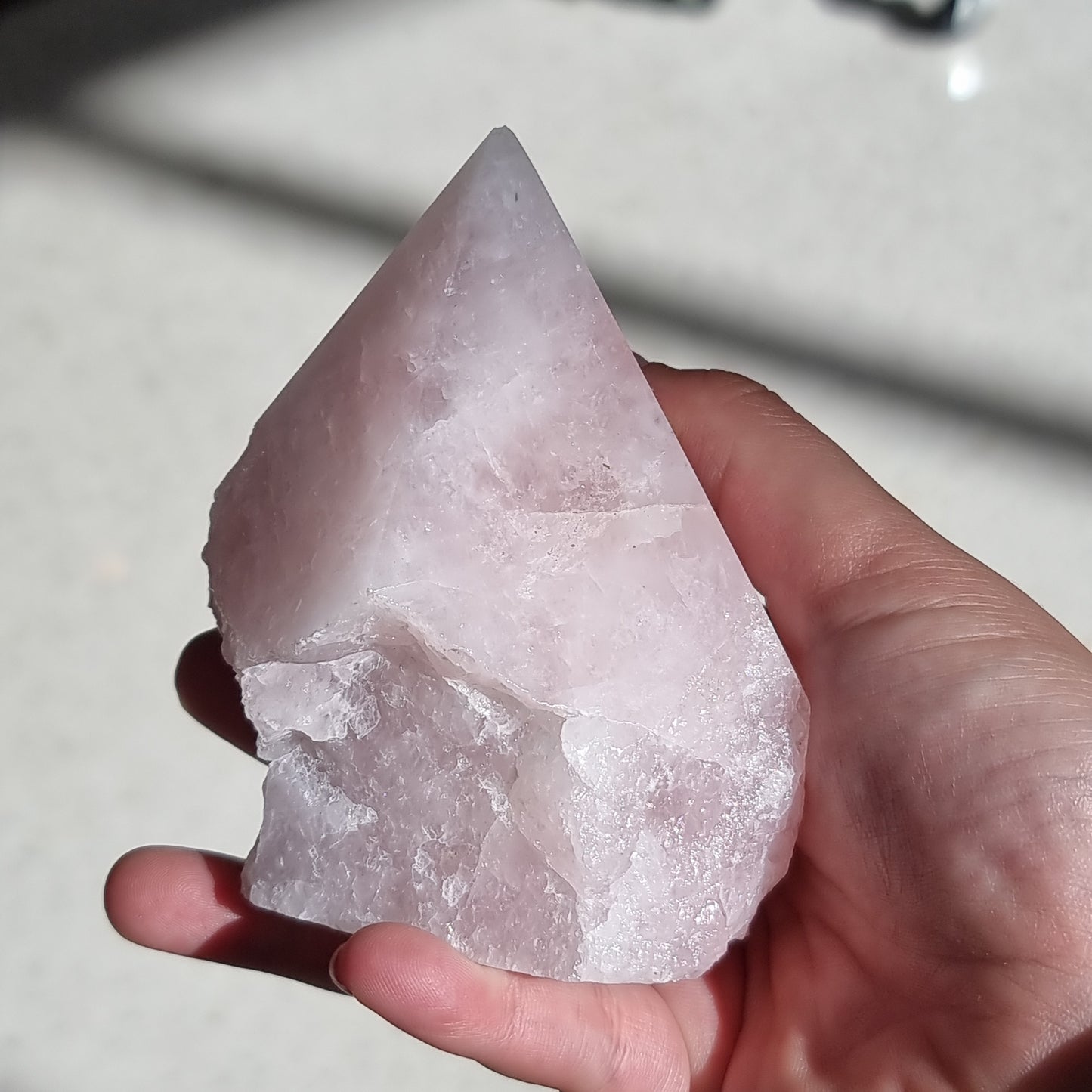 Rose quartz semi polished point - Rivendell Shop