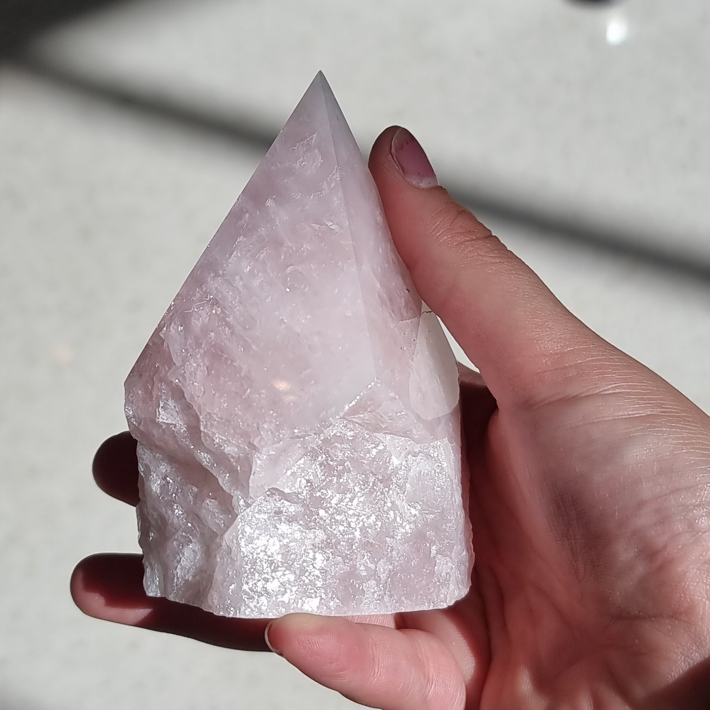 Rose quartz semi polished point - Rivendell Shop