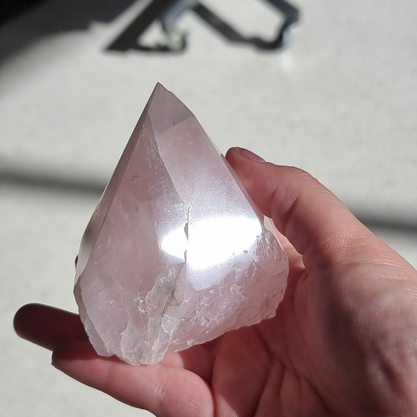 Rose quartz semi polished point - Rivendell Shop