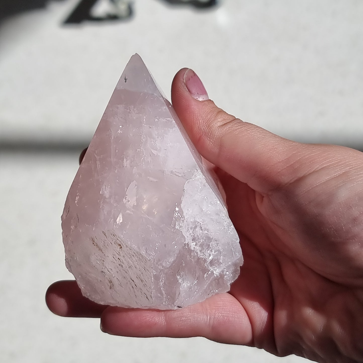 Rose quartz semi polished point - Rivendell Shop