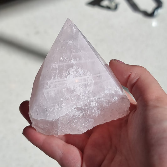 Rose quartz semi polished point - Rivendell Shop