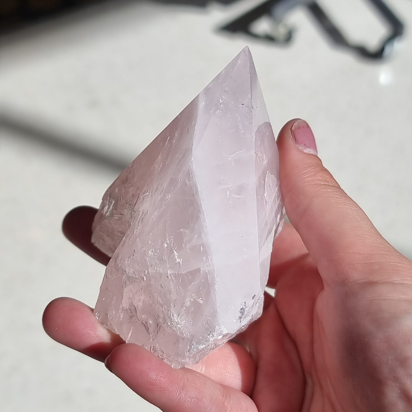 Rose quartz semi polished point - Rivendell Shop