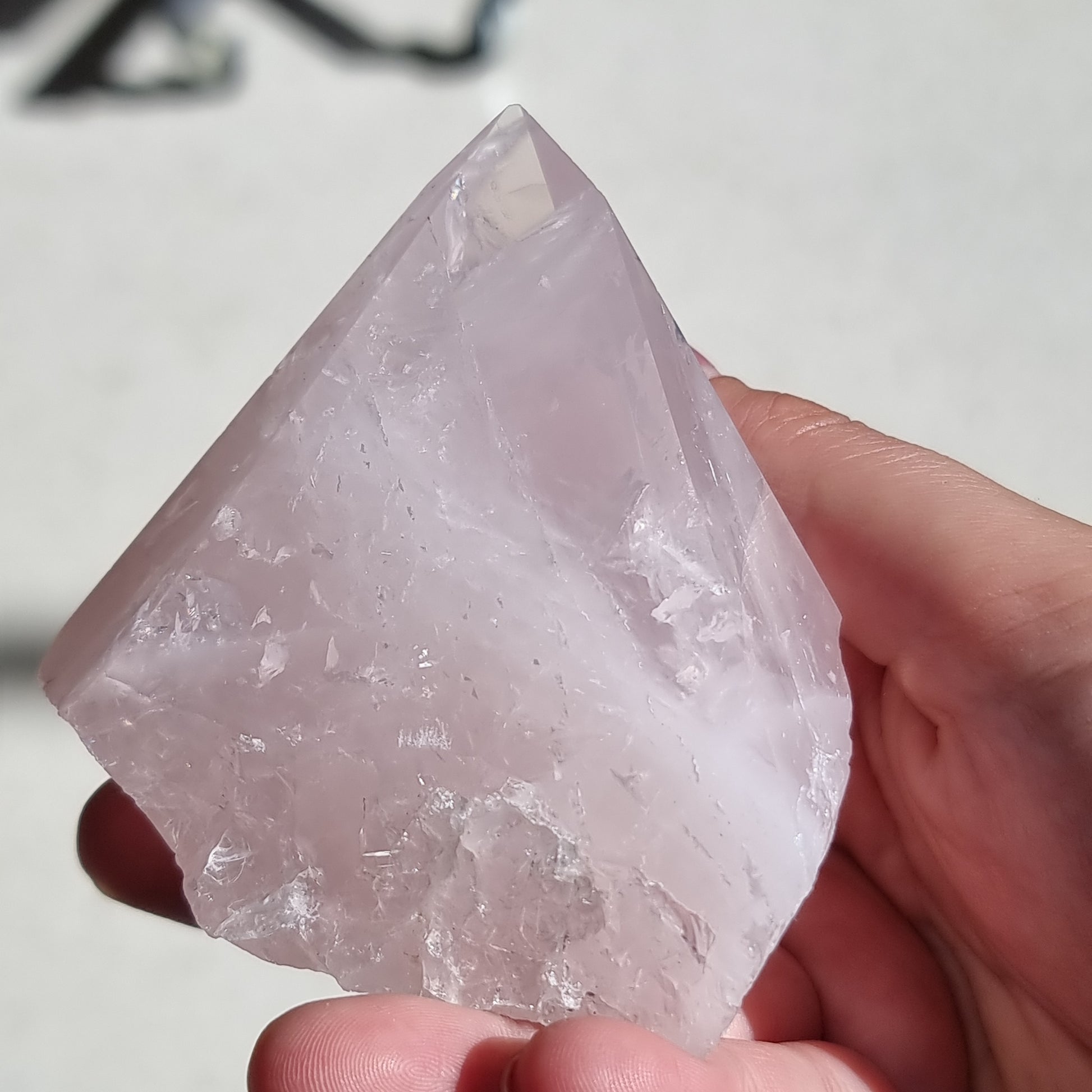 Rose quartz semi polished point - Rivendell Shop