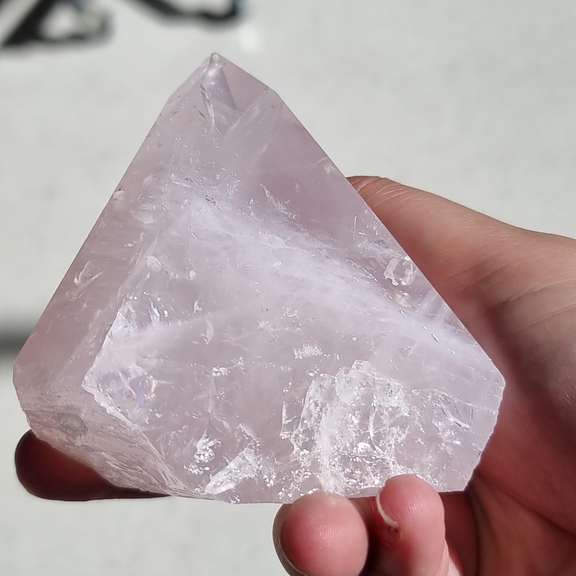 Rose quartz semi polished point - Rivendell Shop