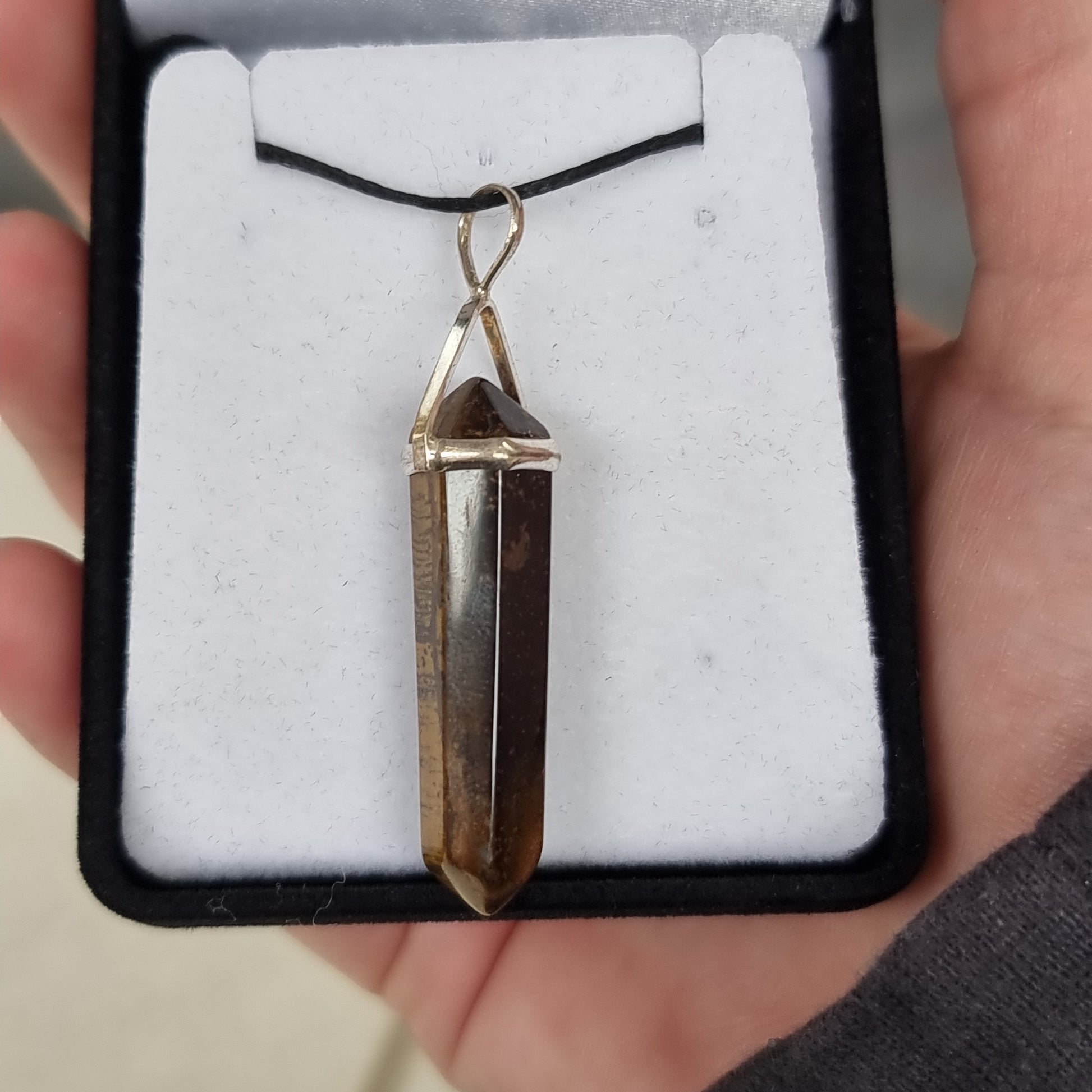 Tigers eye silver point pendant - Rivendell Shop