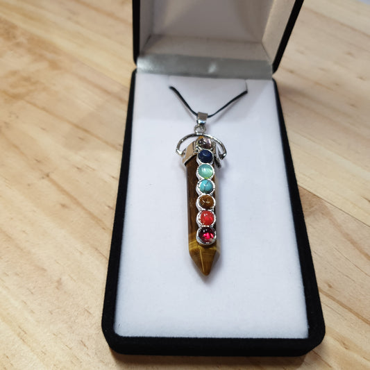 Tiger’s Eye Chakra point pendant - Rivendell Shop