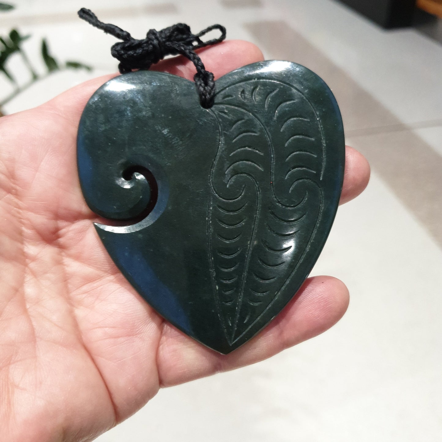 Greenstone Heart Pendant - Extra Large - Rivendell Shop