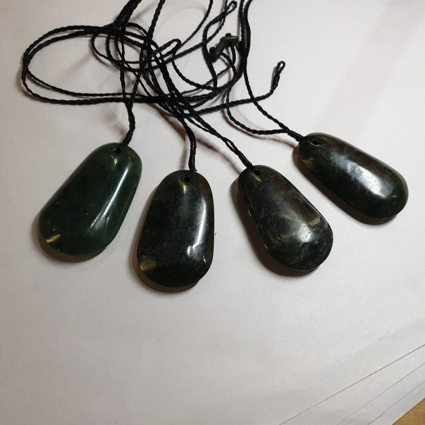 Large Natural Greenstone Pendant - 65 x 37 mm - Rivendell Shop