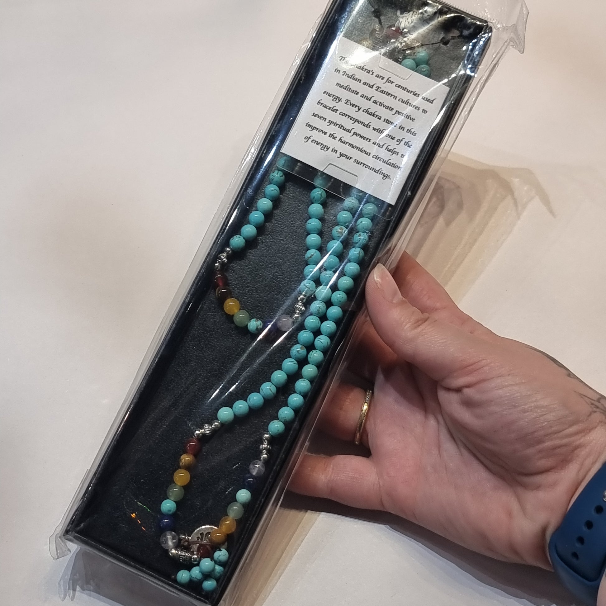 Turquoise howlite mala beads - Rivendell Shop