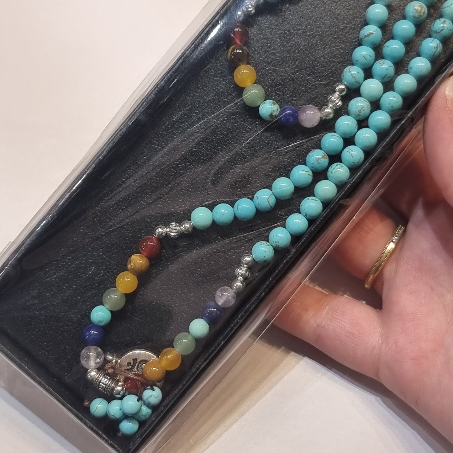 Turquoise howlite mala beads - Rivendell Shop