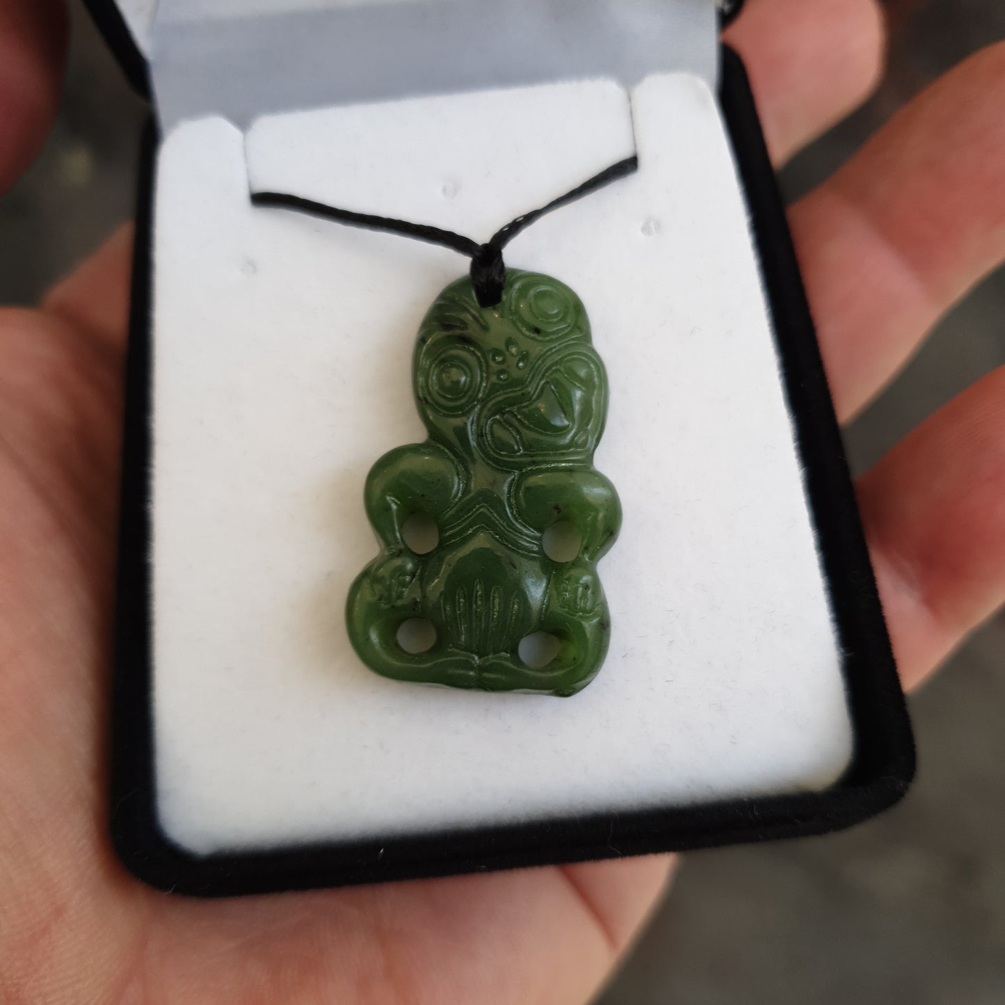 Greenstone Tiki Pendant 30x20 mm - Rivendell Shop