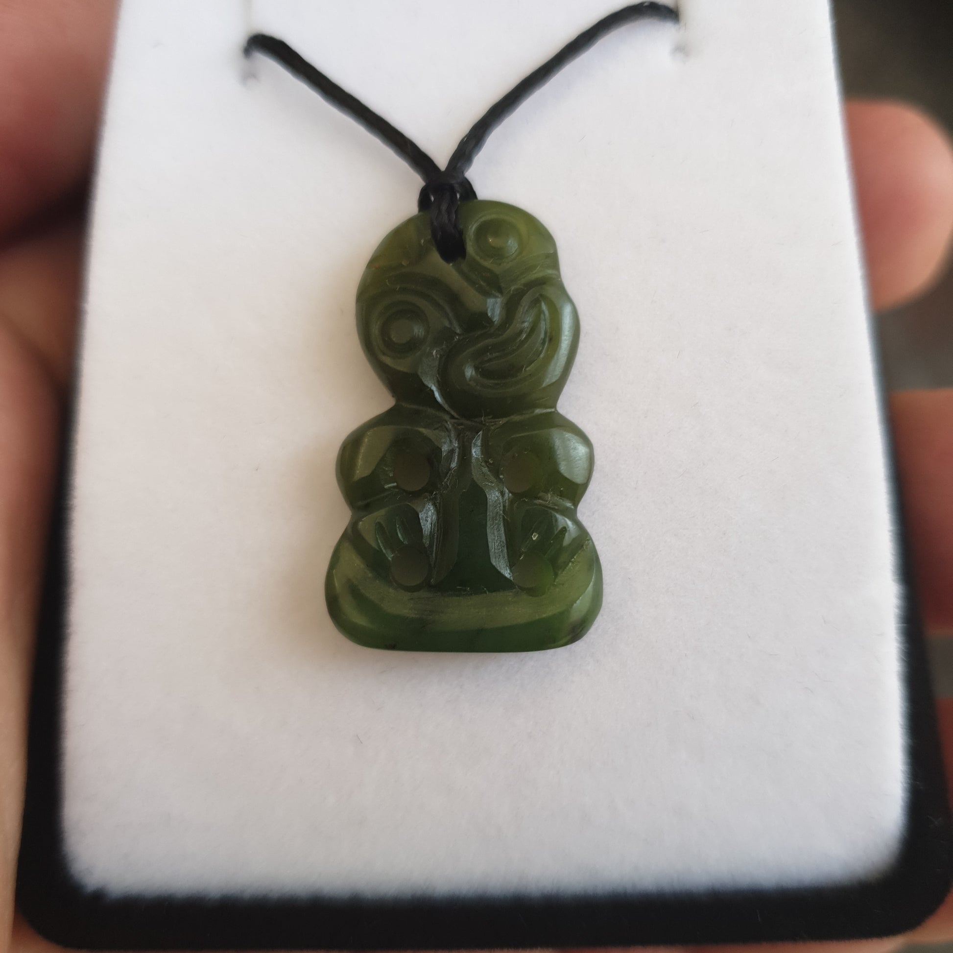 Greenstone Small Tiki Pendant 25 x 15mm - Rivendell Shop