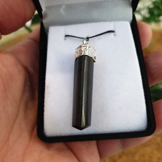 Black Tourmaline point pendant - Rivendell Shop