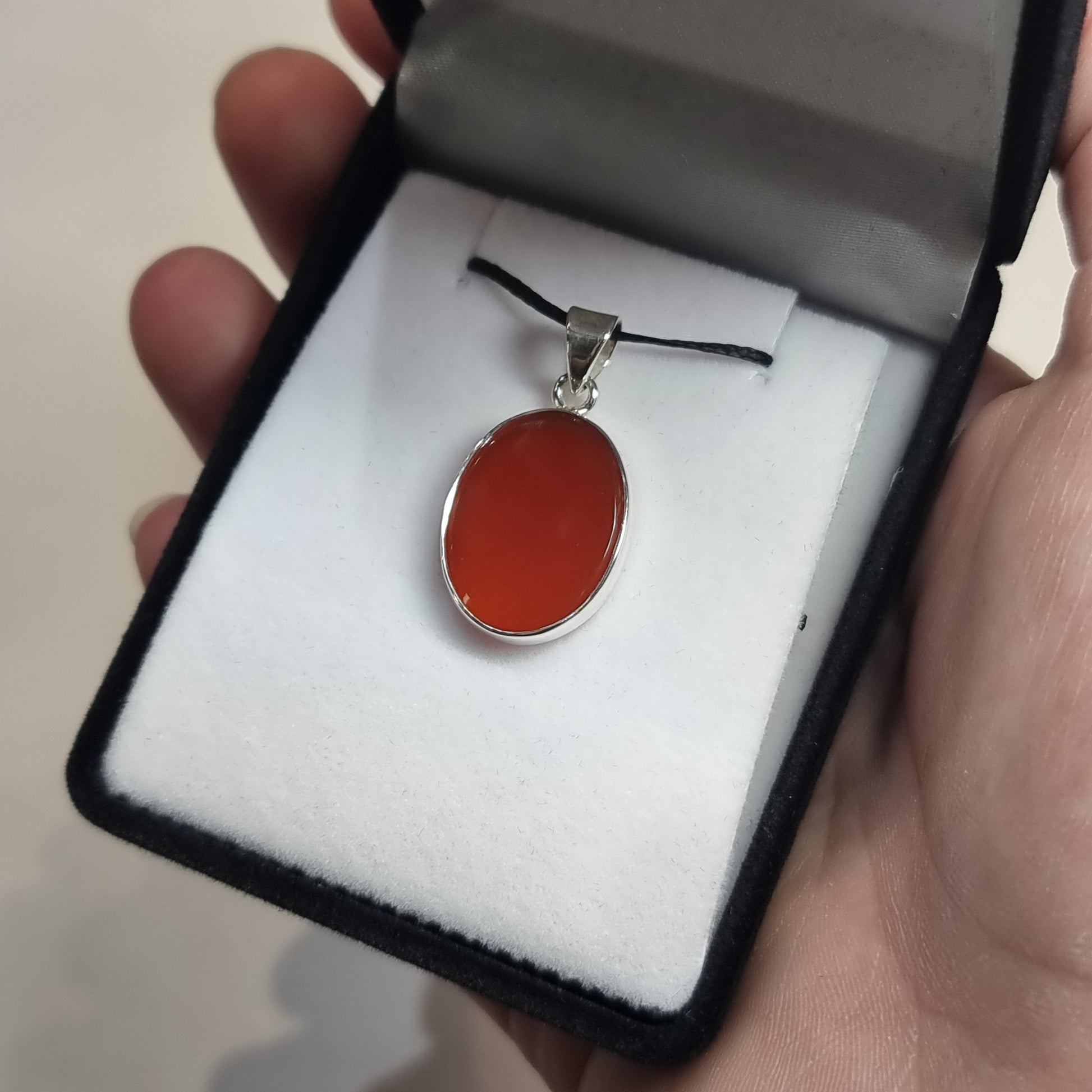 Carnelian sterling silver pendant - Rivendell Shop