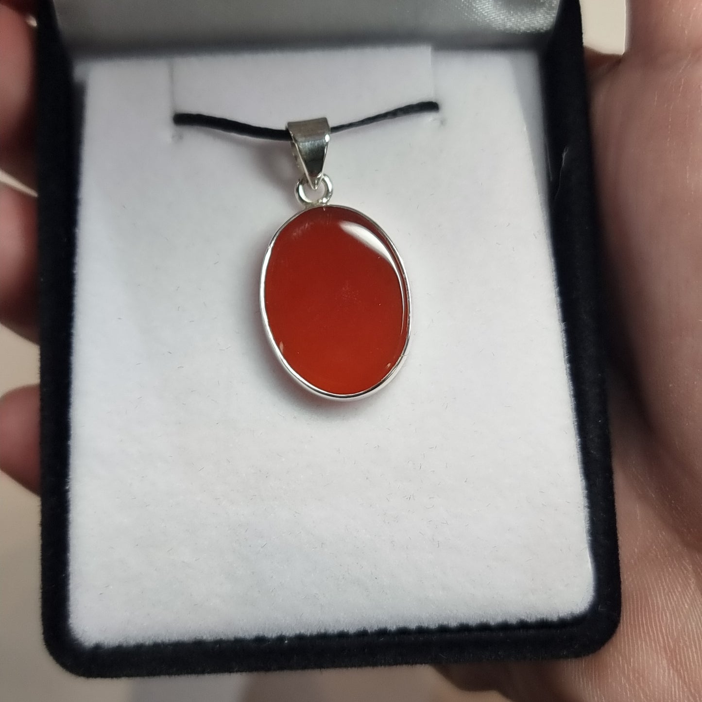 Carnelian sterling silver pendant - Rivendell Shop