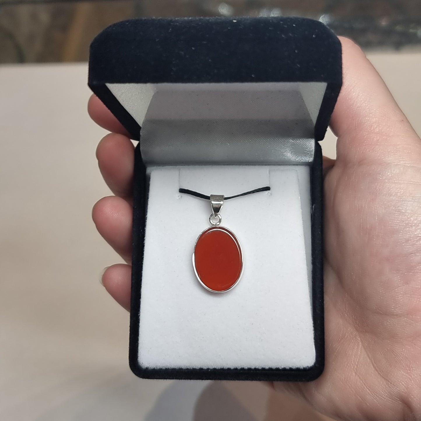 Carnelian sterling silver pendant - Rivendell Shop