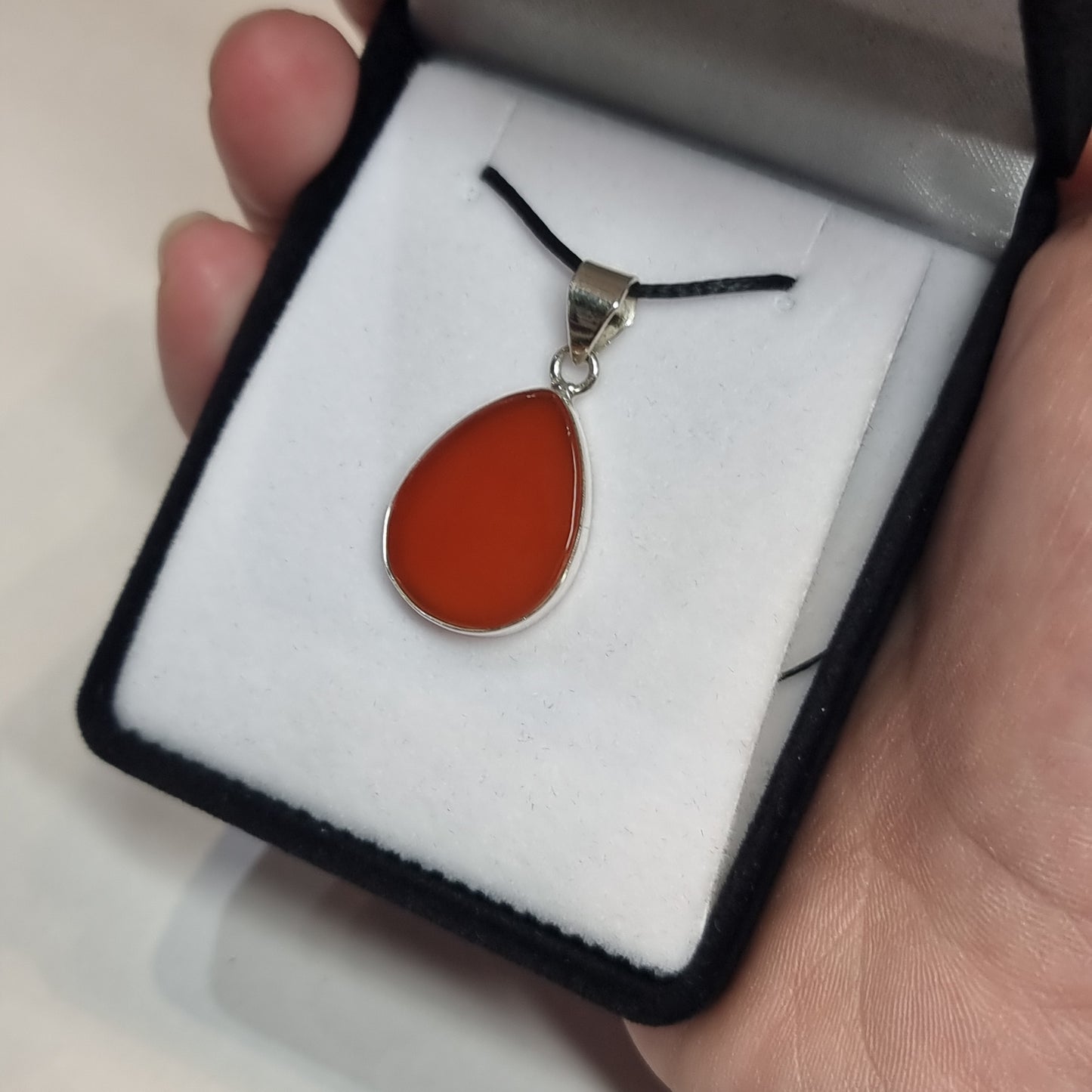 Carnelian sterling silver pendant - Rivendell Shop