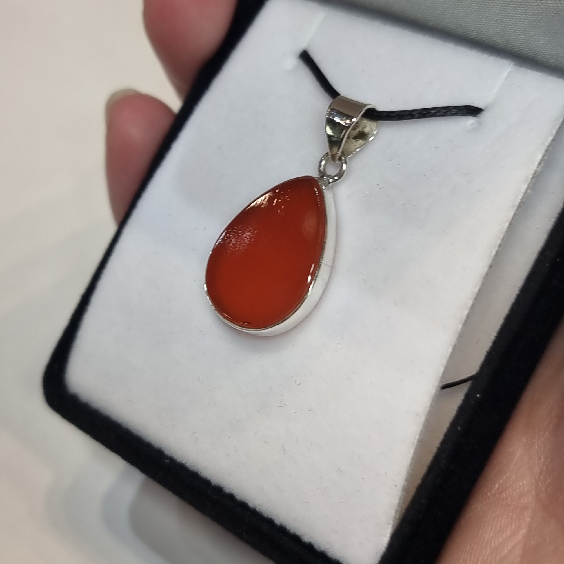 Carnelian sterling silver pendant - Rivendell Shop