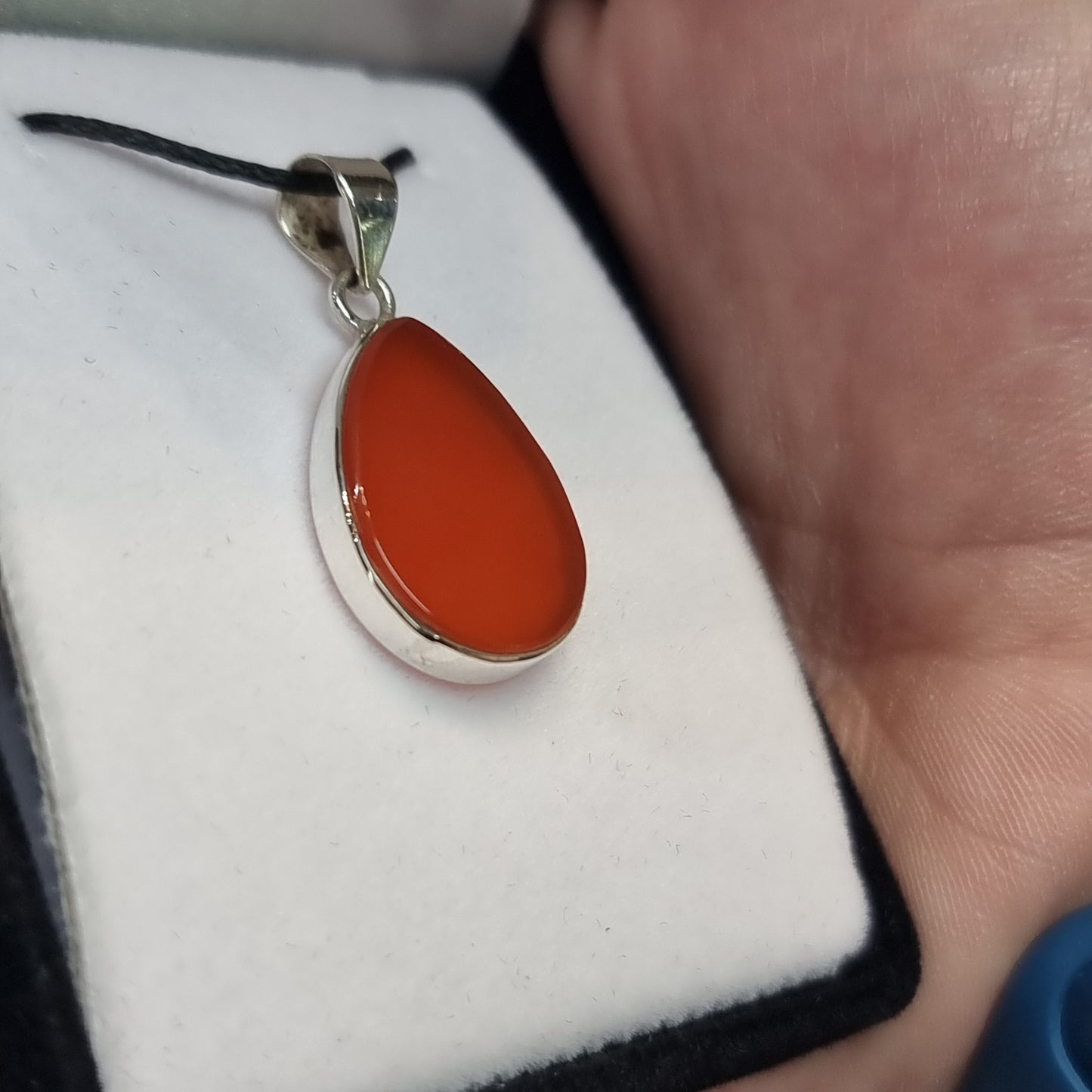 Carnelian sterling silver pendant - Rivendell Shop