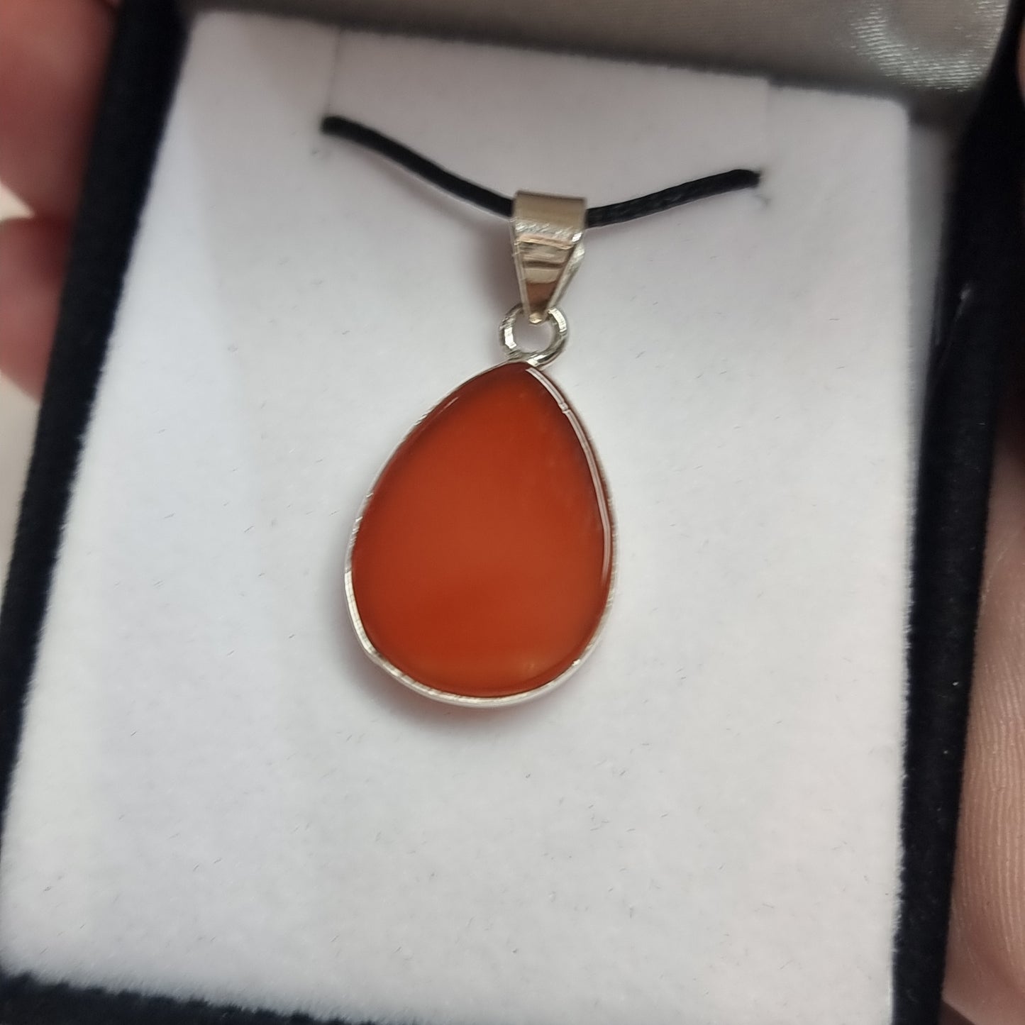 Carnelian sterling silver pendant - Rivendell Shop