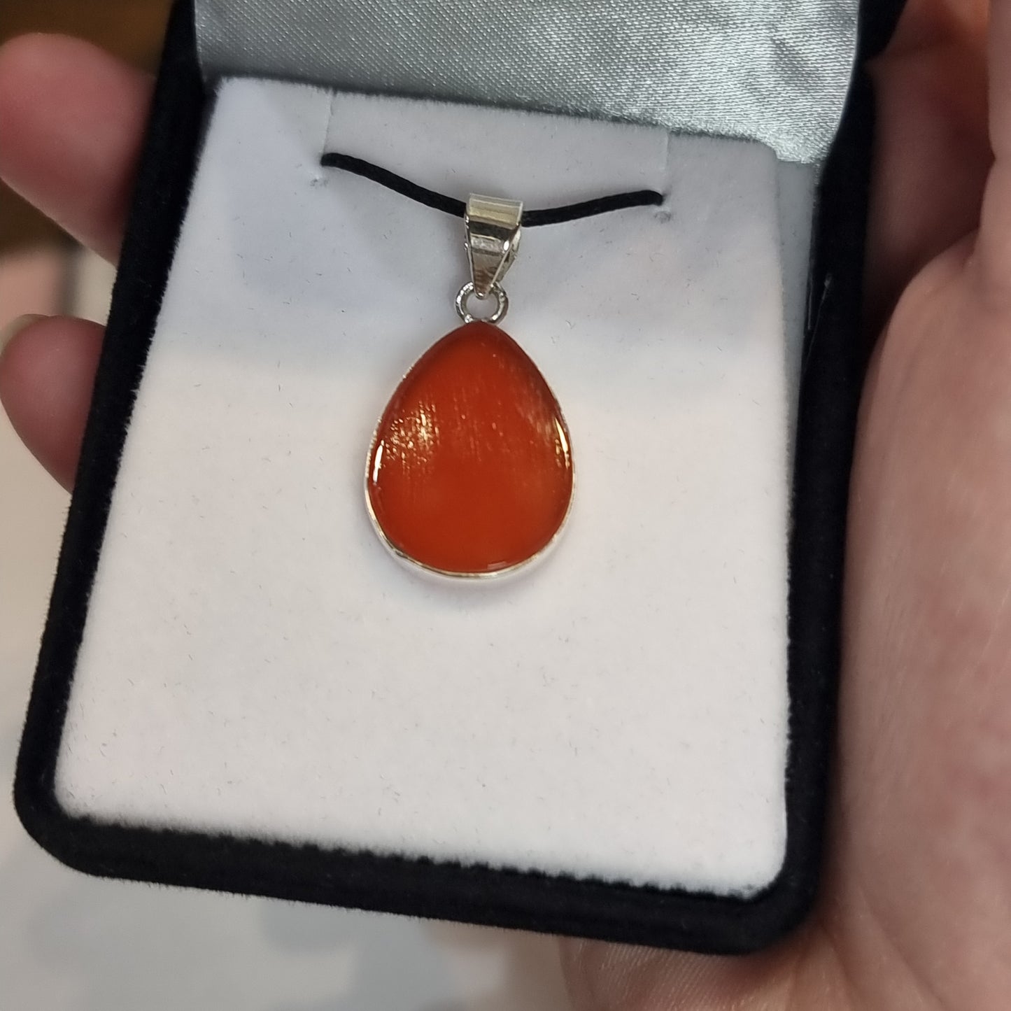 Carnelian sterling silver pendant - Rivendell Shop