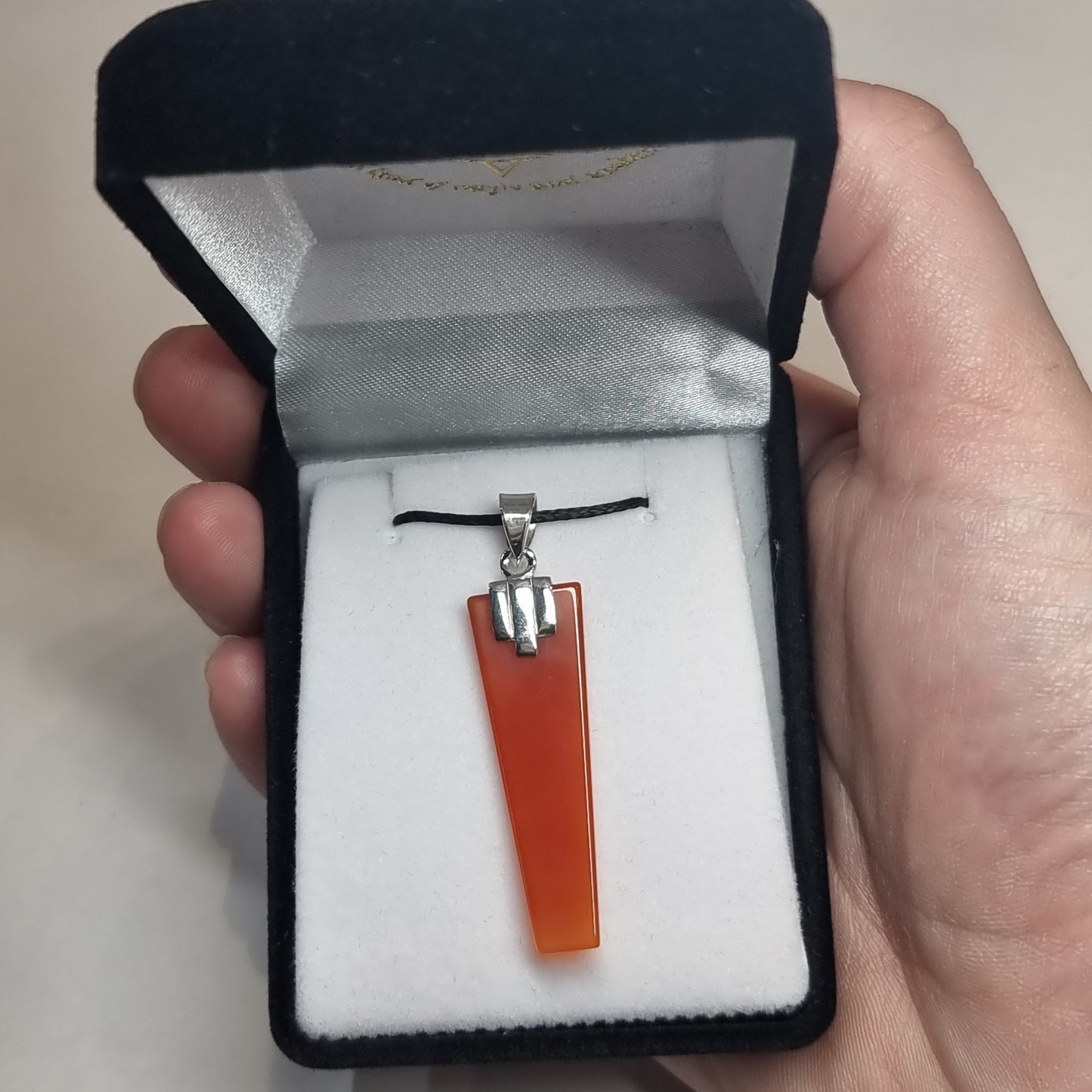 Carnelian sterling silver pendant - Rivendell Shop