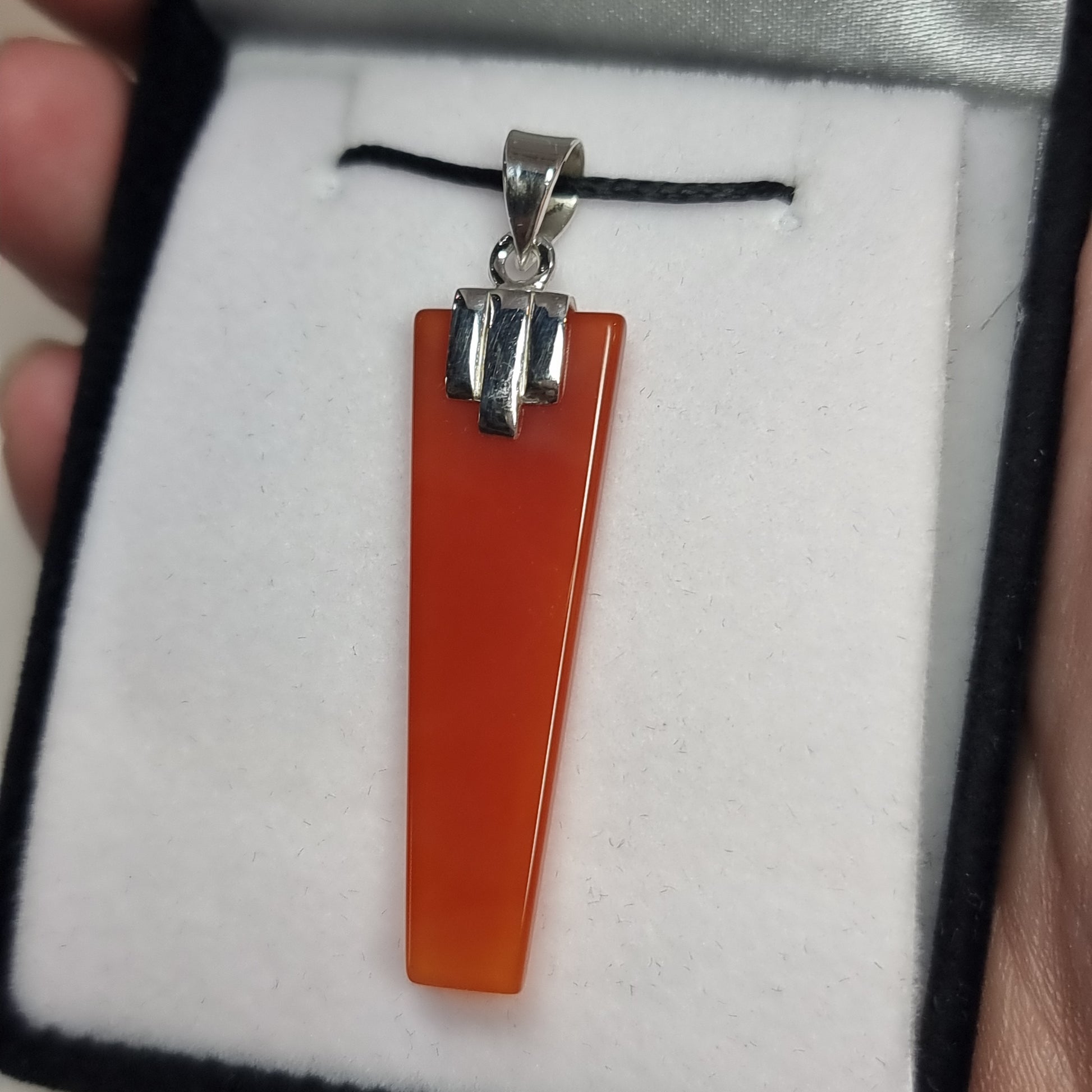 Carnelian sterling silver pendant - Rivendell Shop