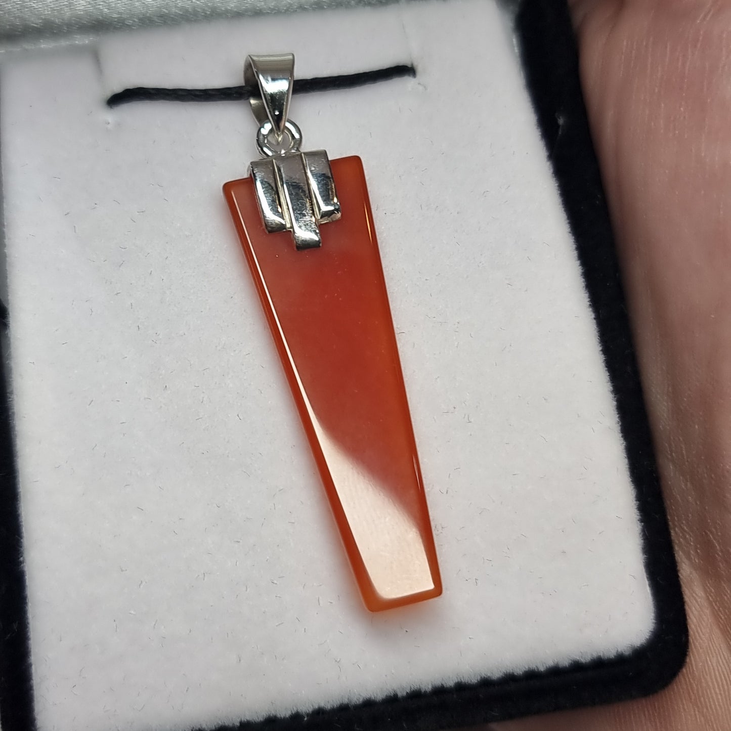 Carnelian sterling silver pendant - Rivendell Shop