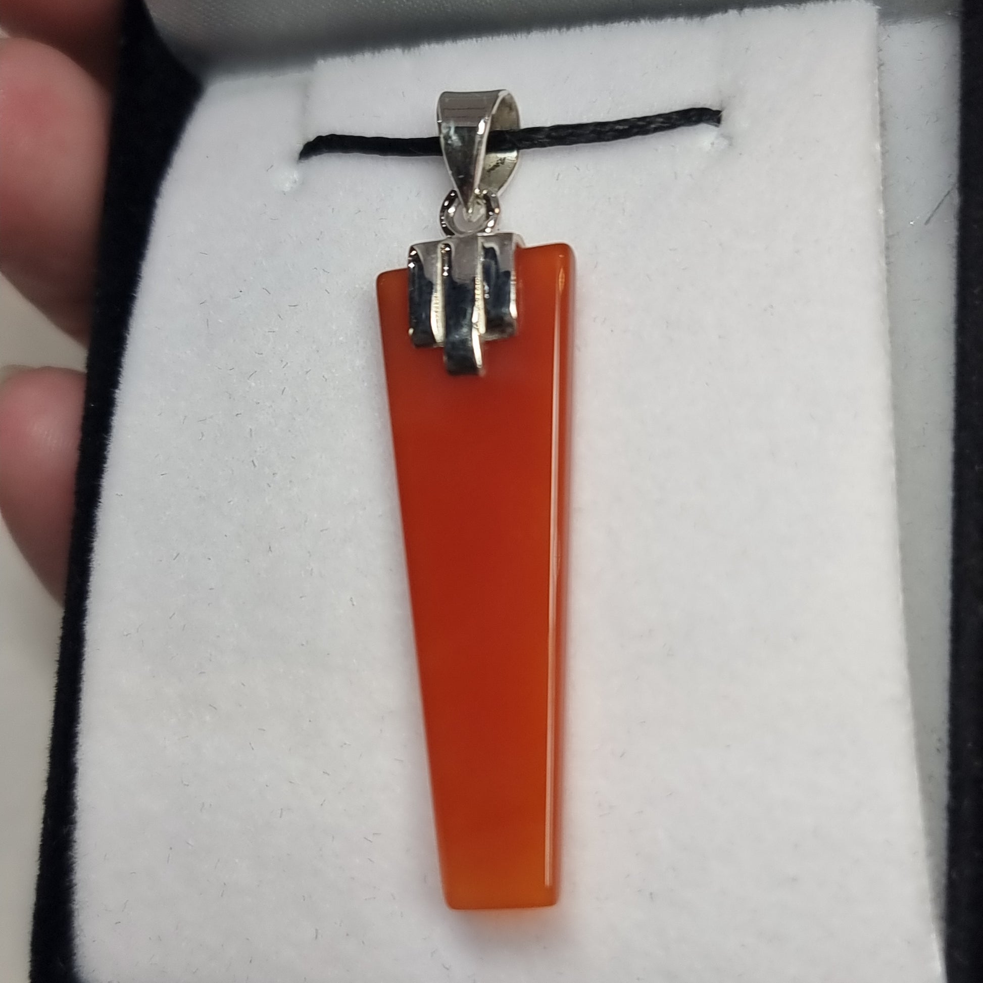 Carnelian sterling silver pendant - Rivendell Shop