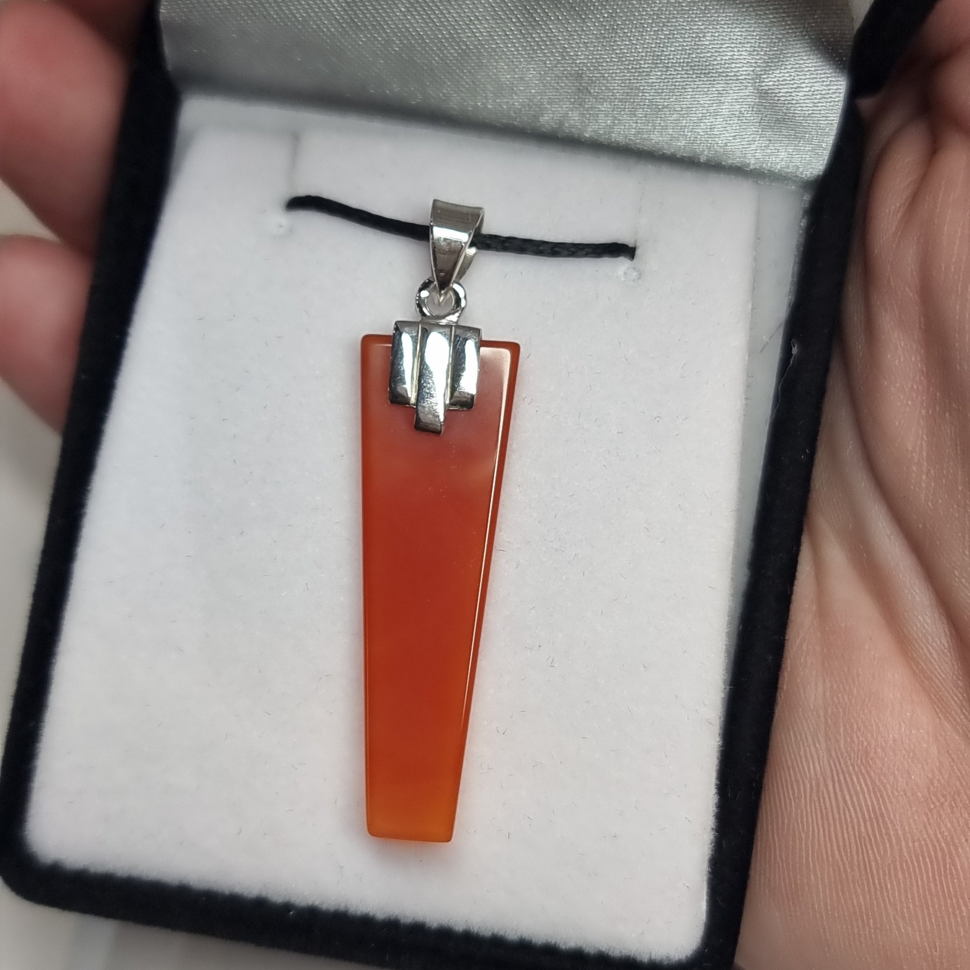 Carnelian sterling silver pendant - Rivendell Shop