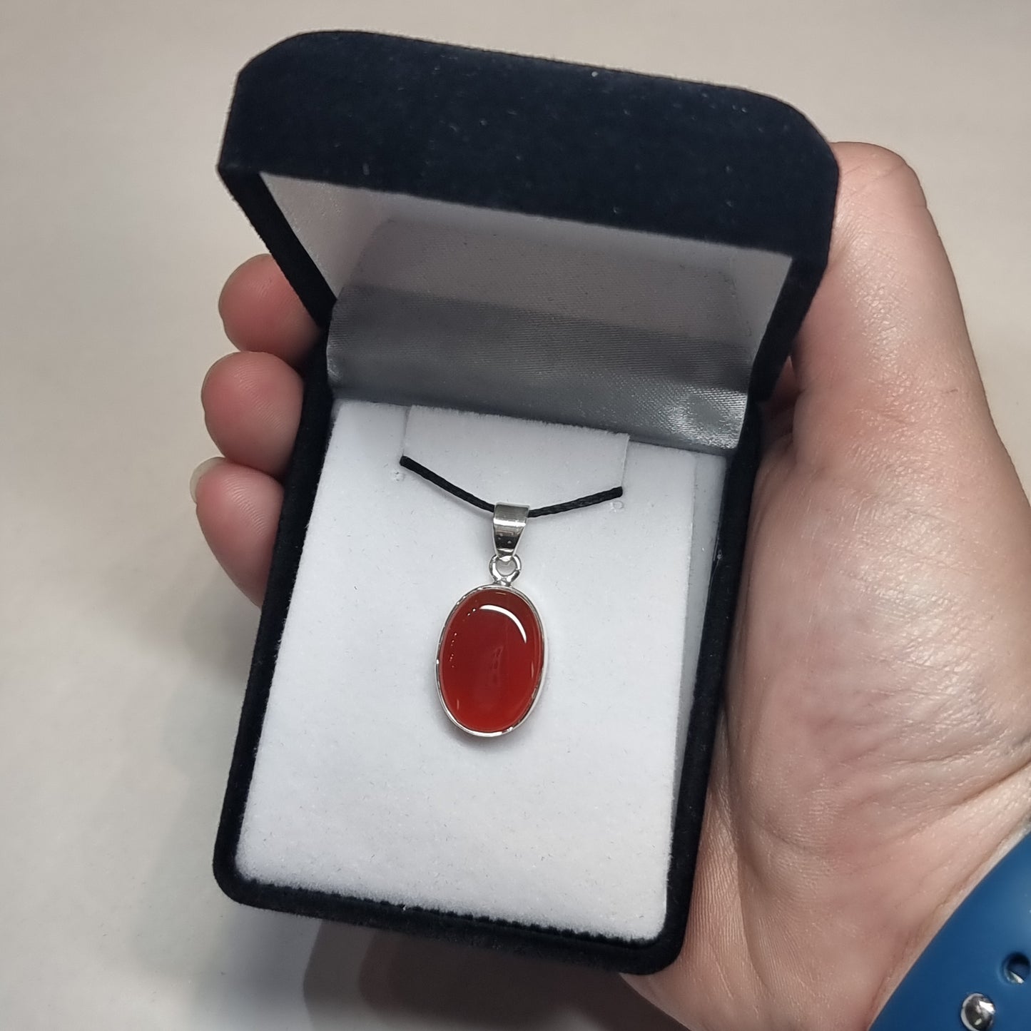 Carnelian sterling silver pendant - Rivendell Shop