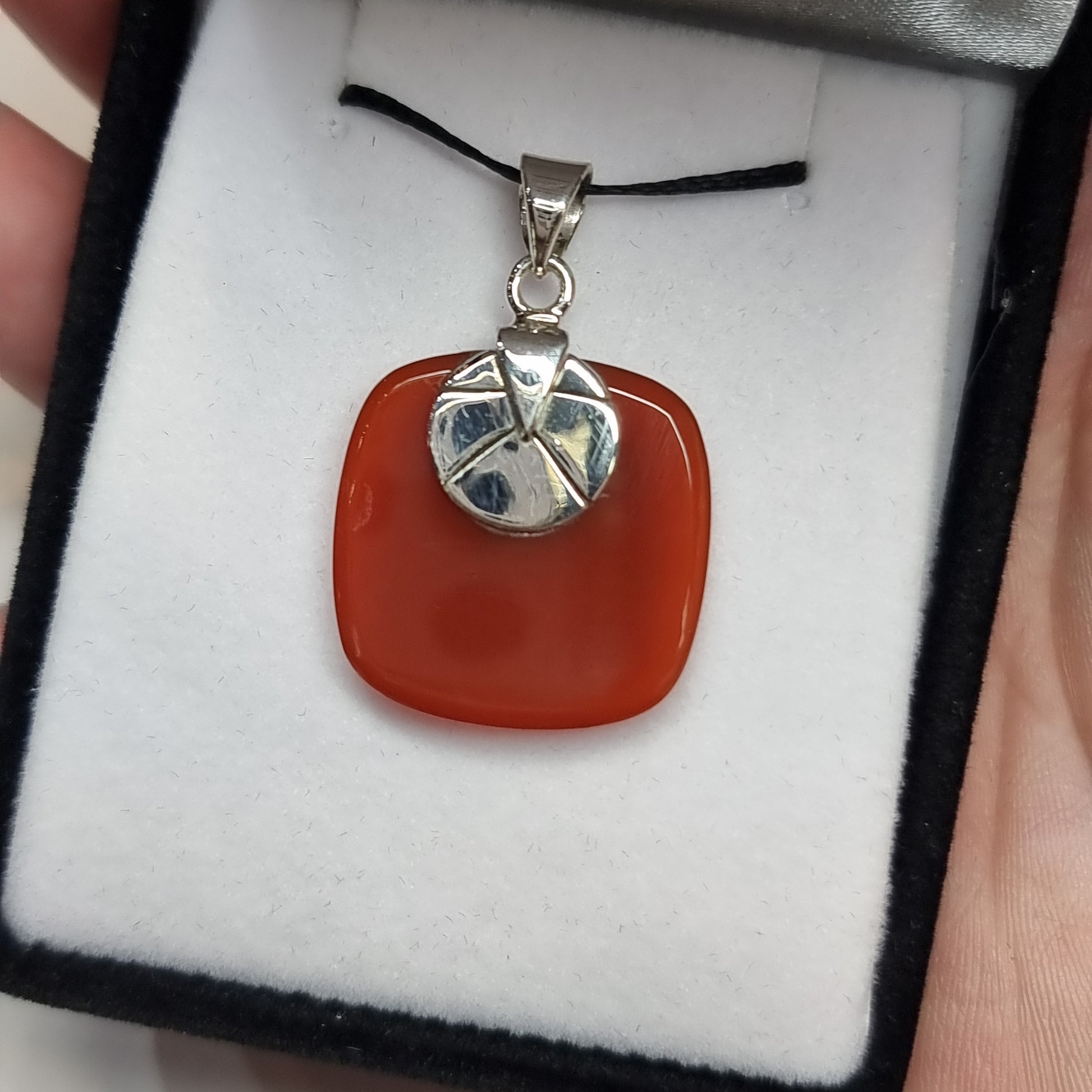 Carnelian sterling silver pendant - Rivendell Shop