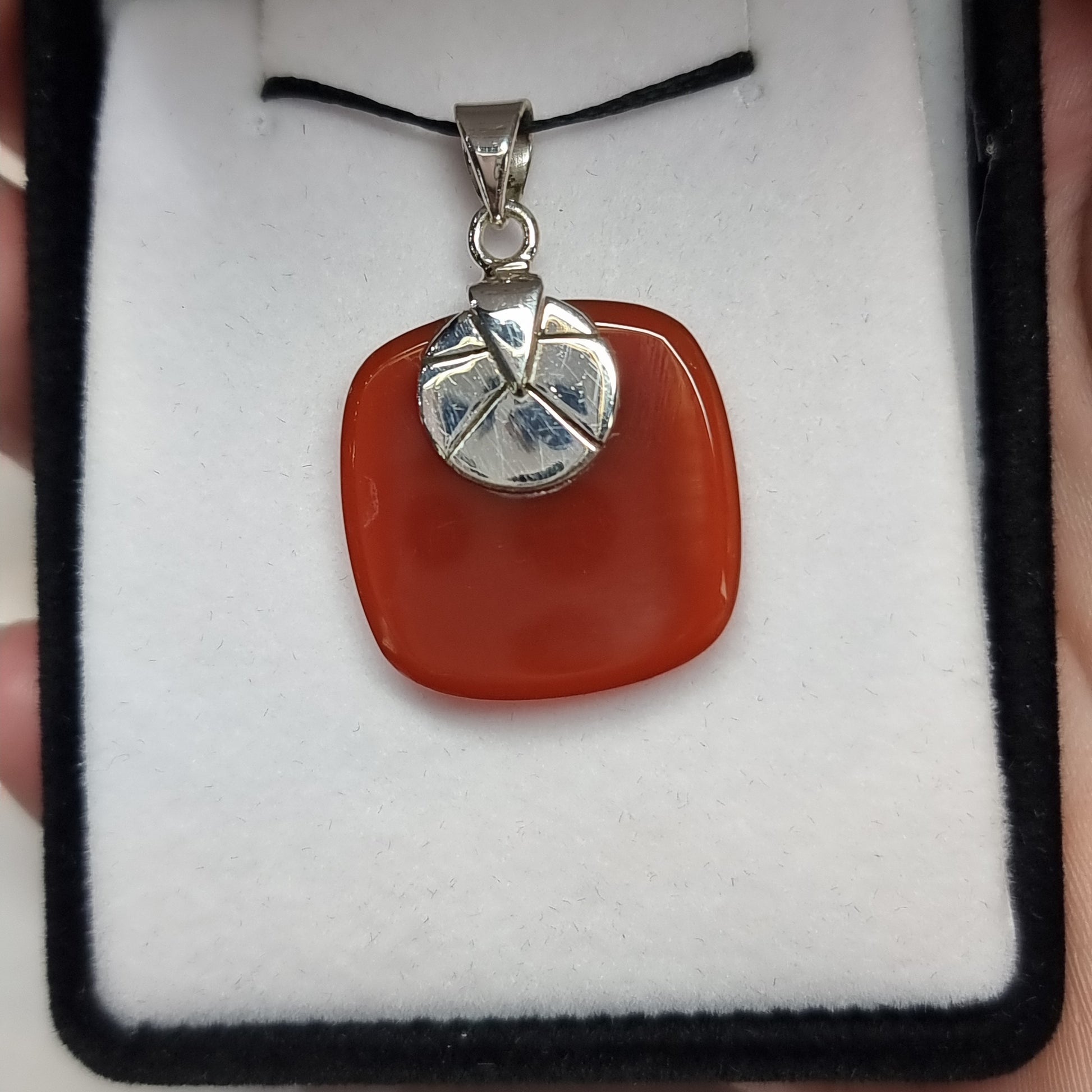 Carnelian sterling silver pendant - Rivendell Shop