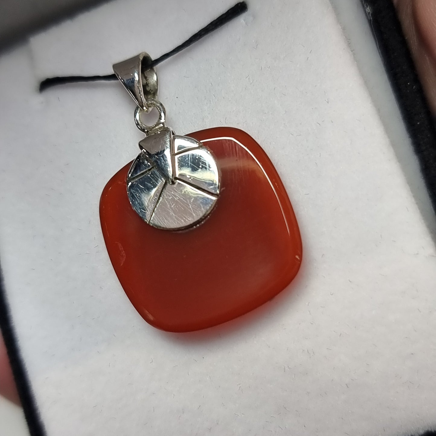 Carnelian sterling silver pendant - Rivendell Shop