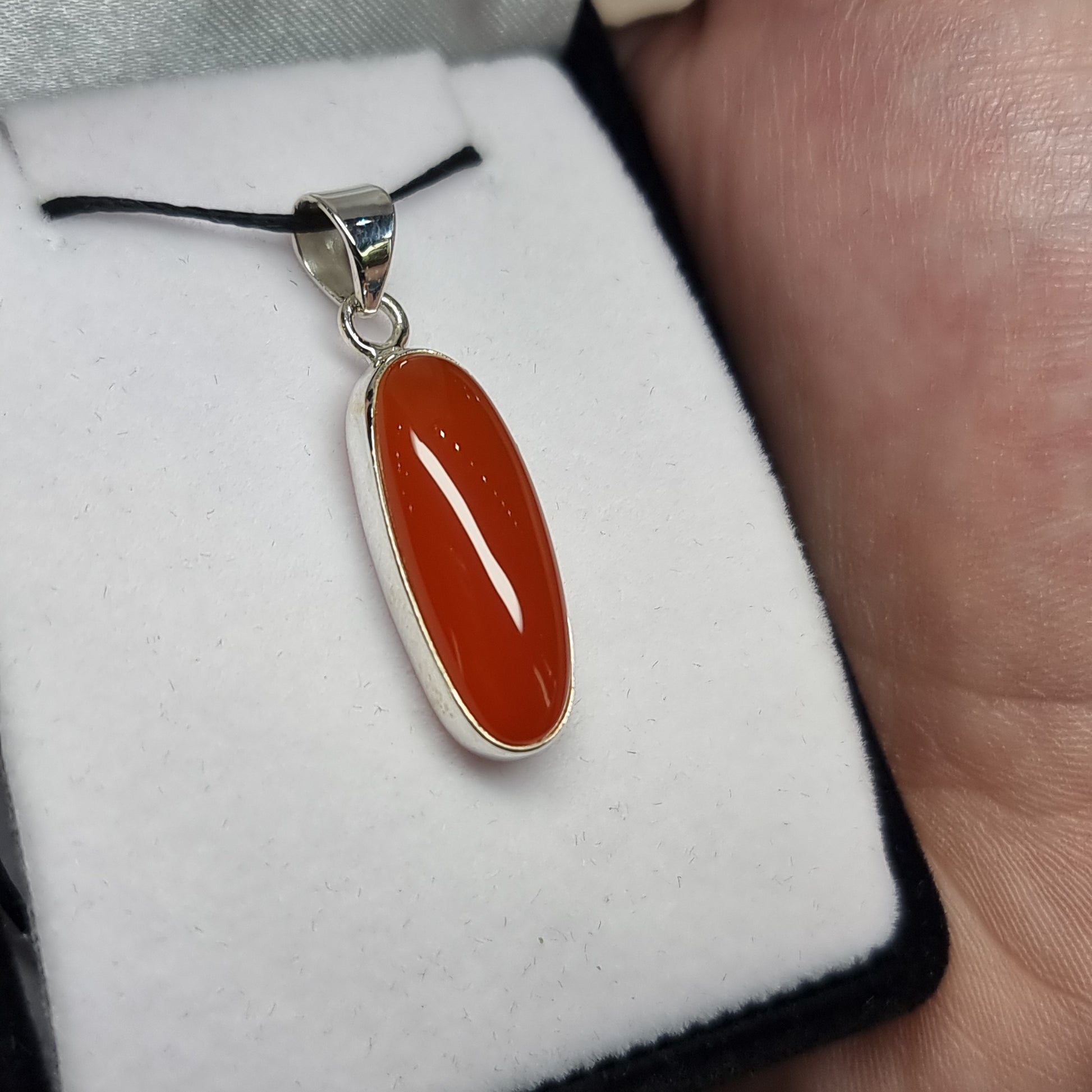 Carnelian sterling silver pendant - Rivendell Shop